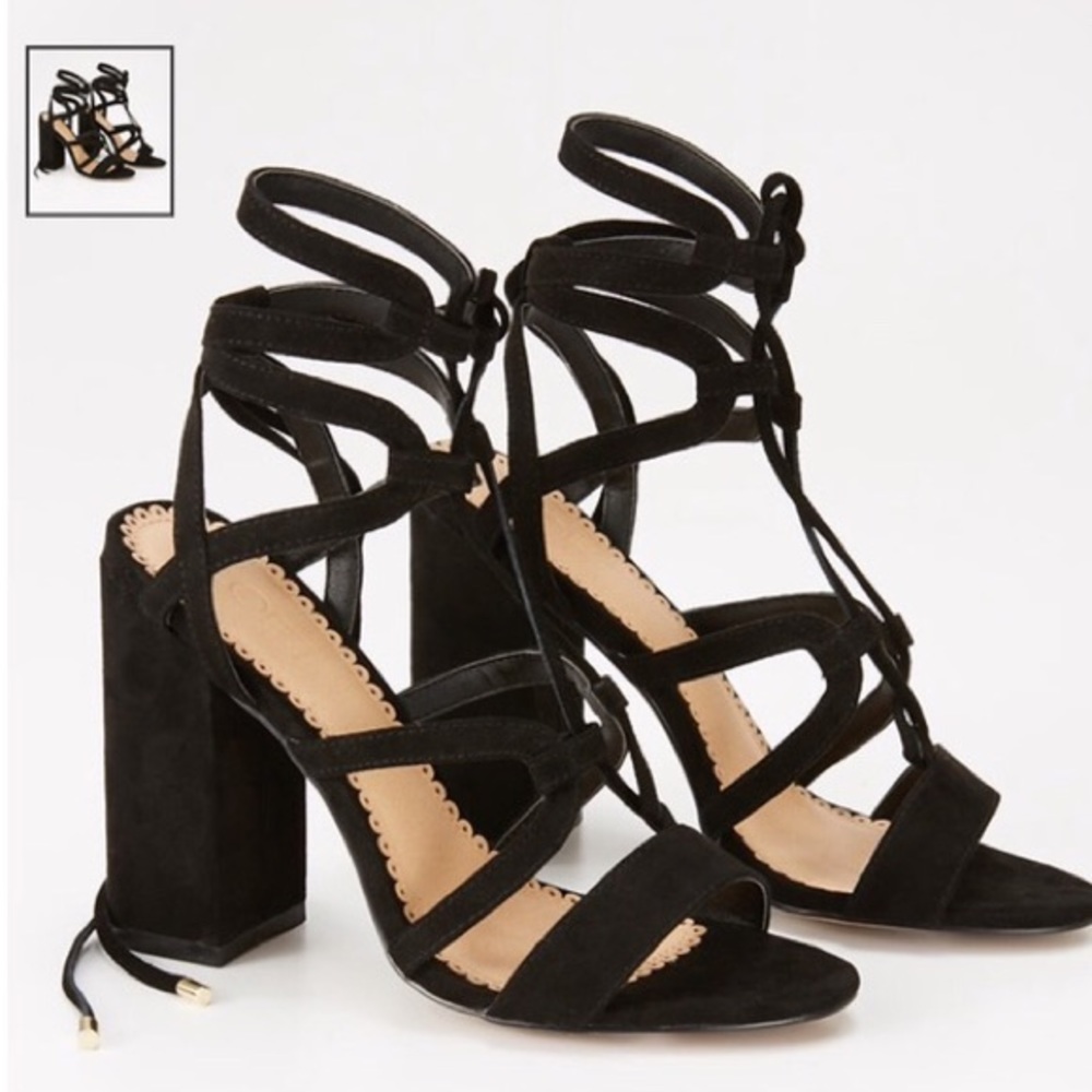 LOFT lace up block heel
